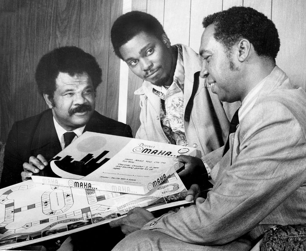 Creators Charles I. Bryant left, Rudy Smith and Robert Samuels Discover Omaha Game, designed by three Omahans THE WORLD-HERALD Photo taken May 4, ran May 7, 1978